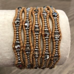 New Auth Chan Luu Crystal Cal Five Wrap Bracelet o